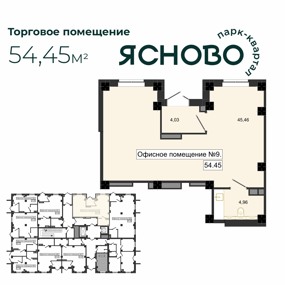 Помещение 54.45 м²