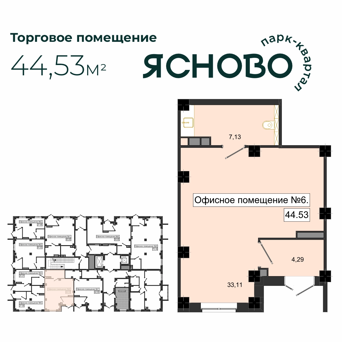Помещение 44.53 м²